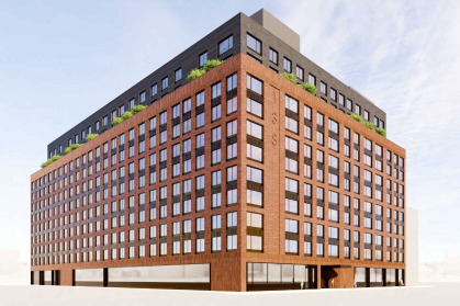 A rendering of the 12-story building at 138 Bruckner Boulevard.